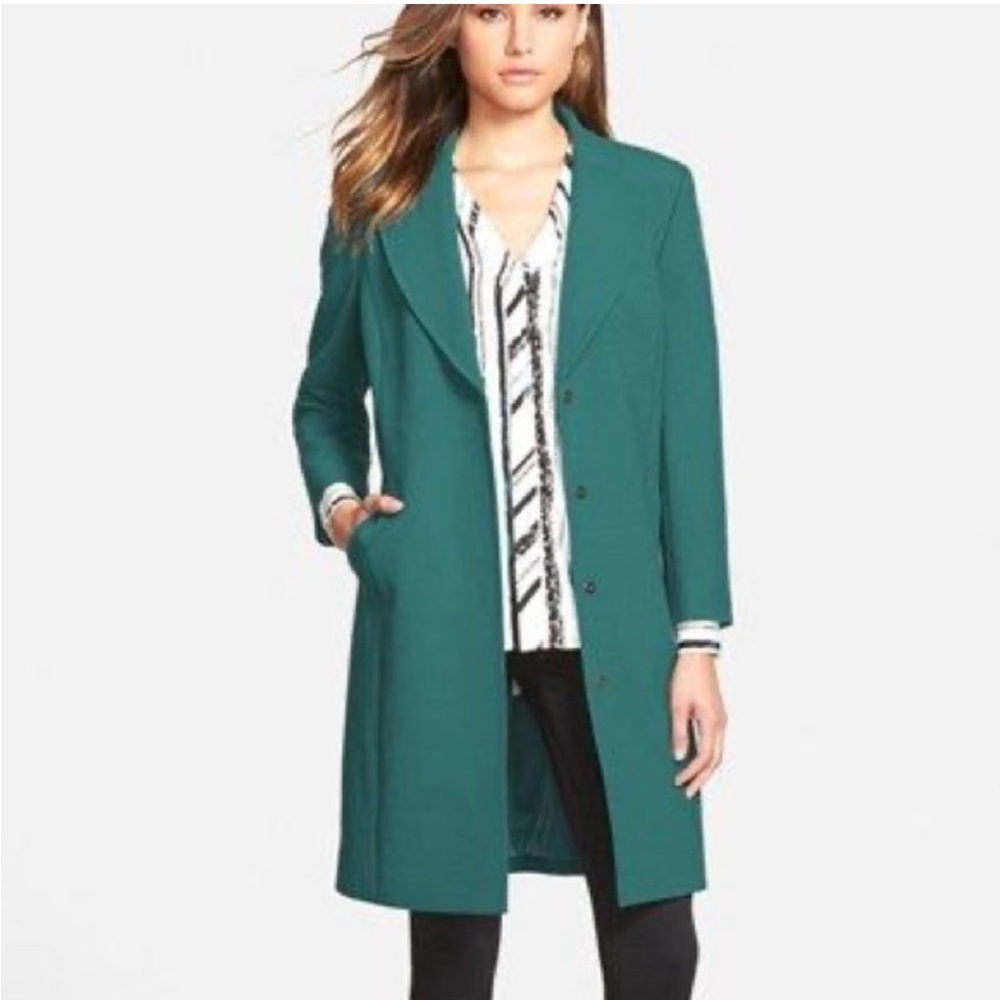 NWT🍃Classiques Entier Nordstrom Long 35” Green Tailored Jacket/Blazer/Coat